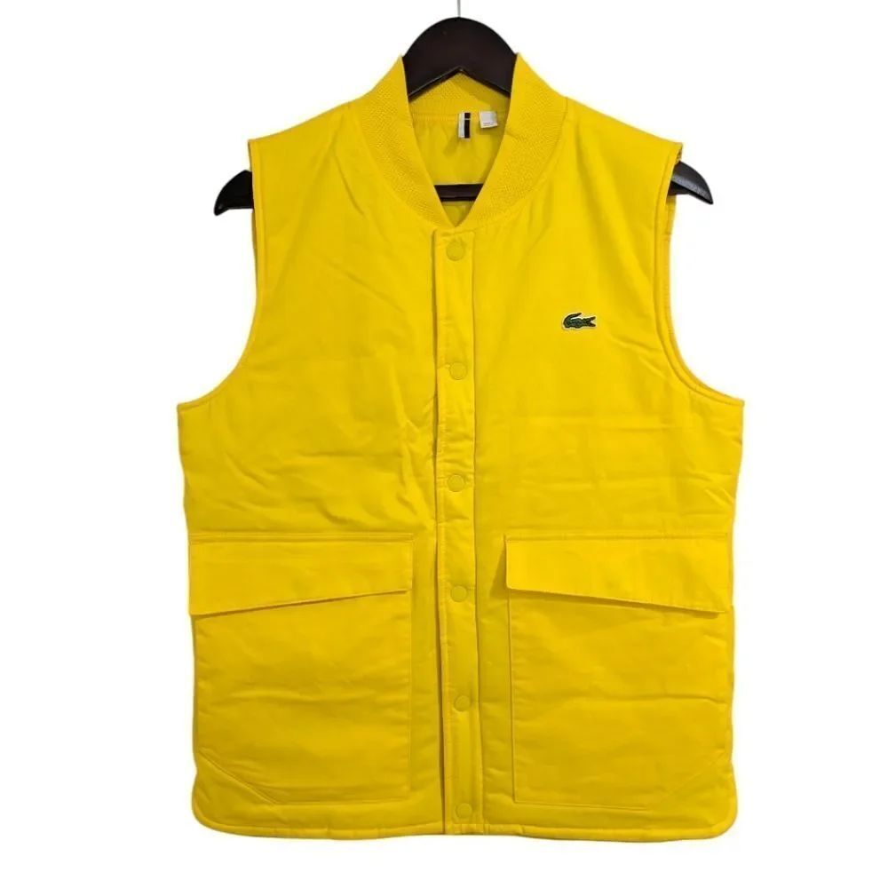 Lacoste Toucan Yellow Quilted Puffer Vest BH5445 Size S NWT